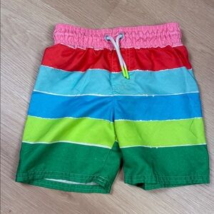 Cat & Jack Pink and White Mesh Lined Swim Trunks 4T